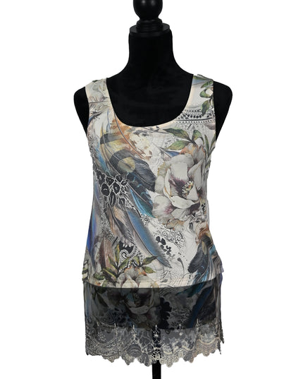 Feather Lace Trim Tank
