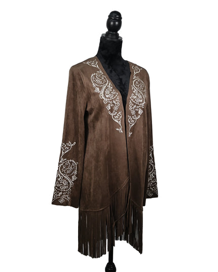 Brown Cardigan Embroidered