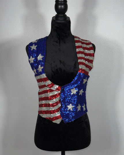 Sequin vests: USA Tuxedo style