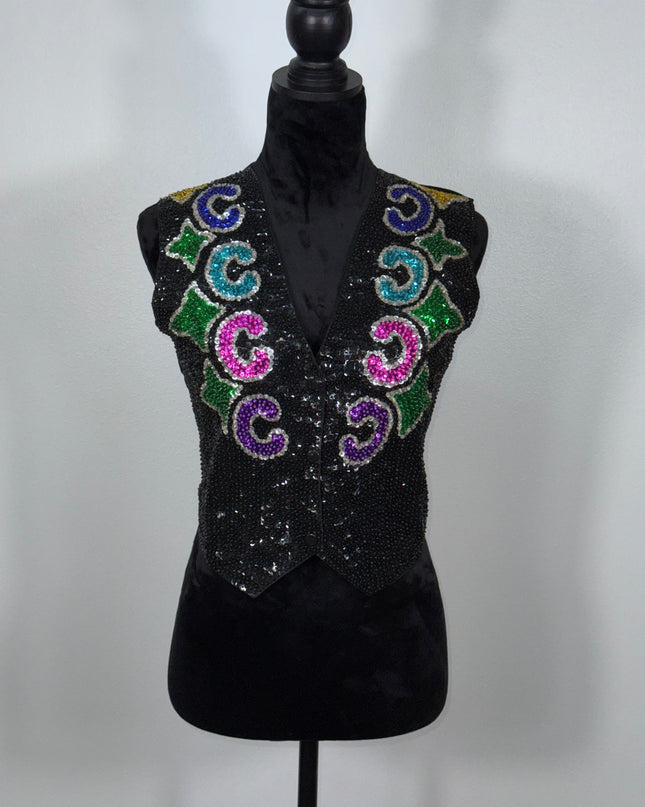“C” Sequin  vest