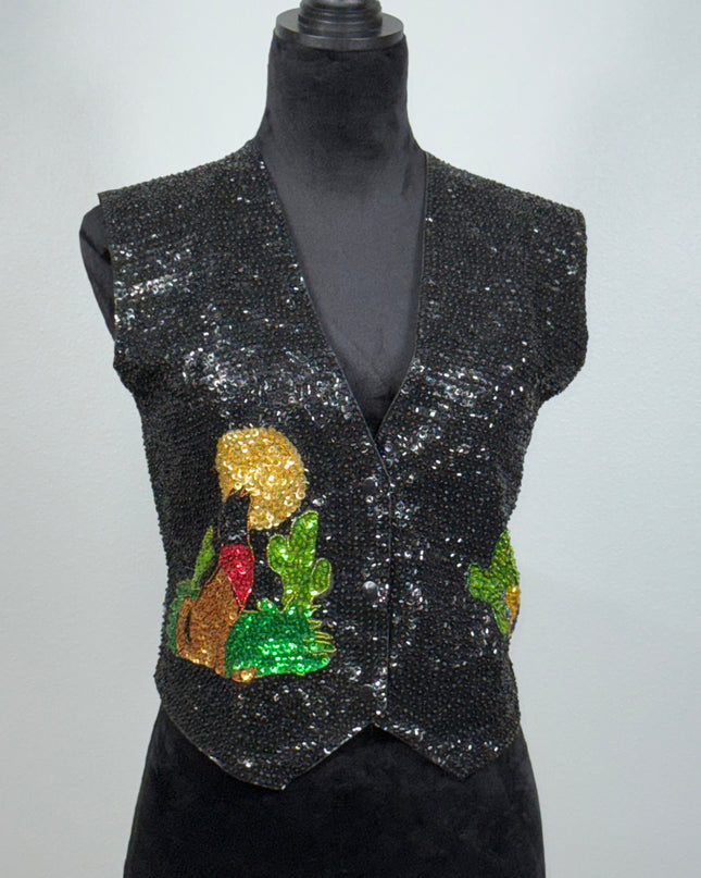 Cactus and Coyote southwest sequin vest