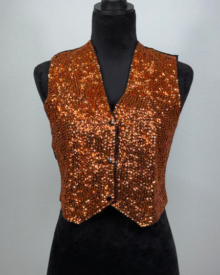 Orange sequin vest