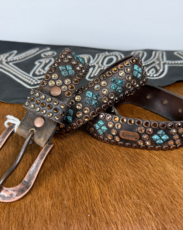 Vintage Kippy Belt- Prescott Design: Brn/LC/Patina/BZ      32 K size