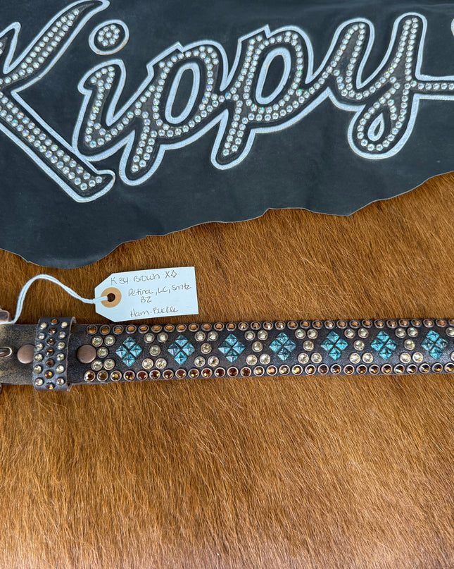 Vintage Kippy Belt- Prescott Design: Brn/LC/Patina/BZ      32 K size