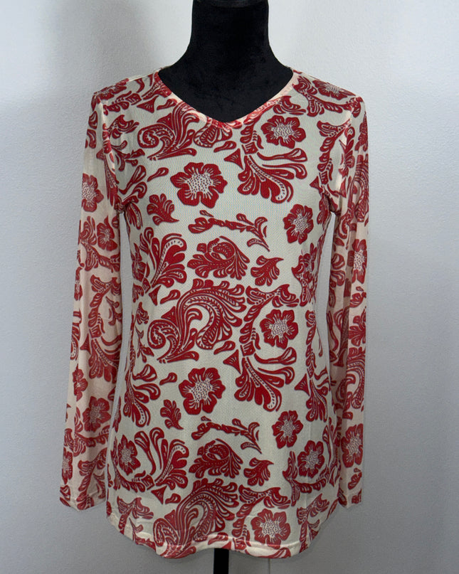 Mesh red tooled.