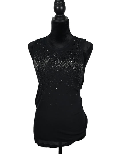 Black Rhinestone Gradient Tank Top