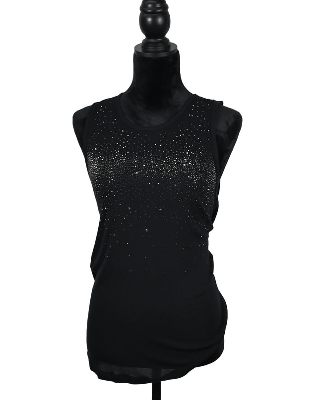 Black Rhinestone Gradient Tank Top