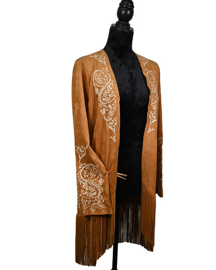 Camel Cardigan Embroidered