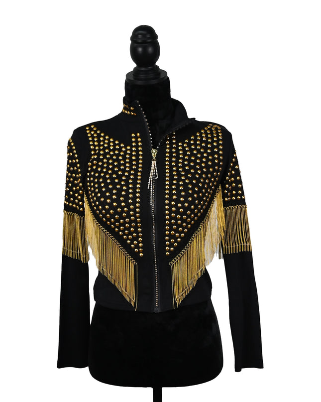 Gold Studded Fringe Jacket