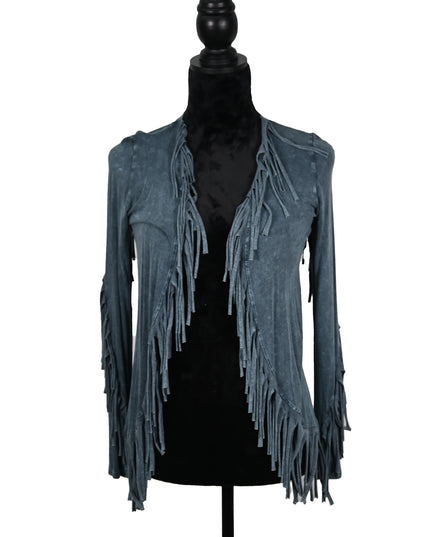Blue T Fringe Cardigan