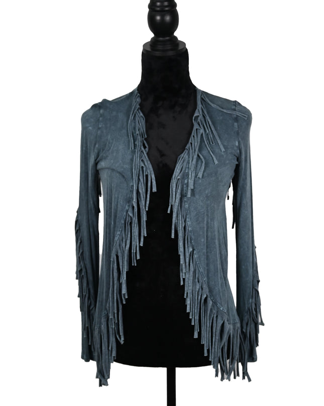 Blue T Fringe Cardigan