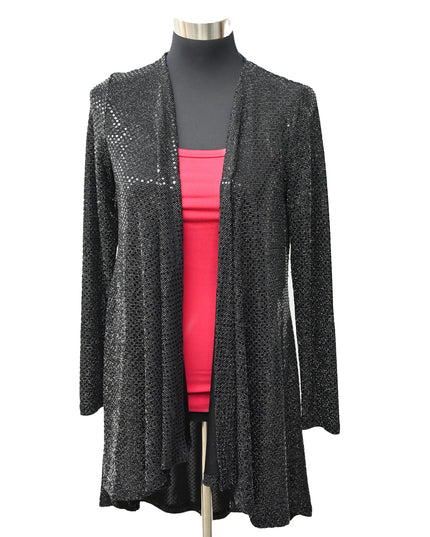 Silver & Black Spot Sequin Kimono