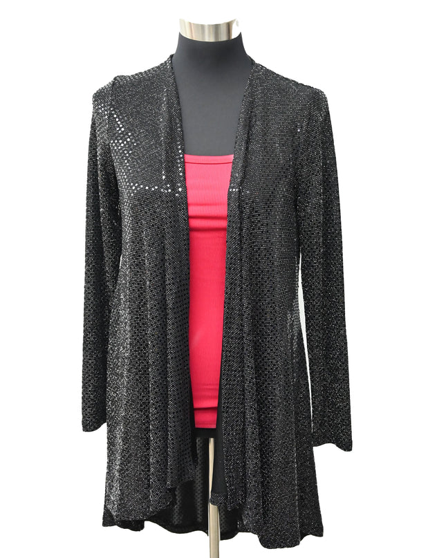 Silver & Black Spot Sequin Kimono