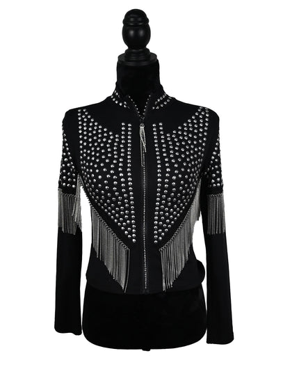 Silver Studded Fringe Jacket