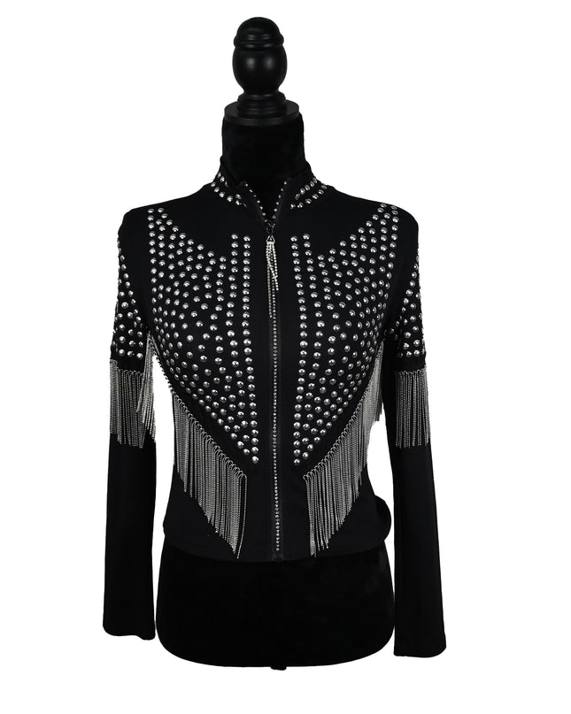 Silver Studded Fringe Jacket