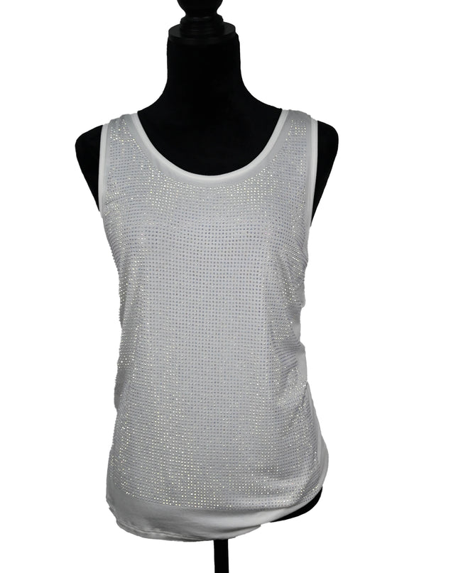 White Hotfix Sparkle Tank